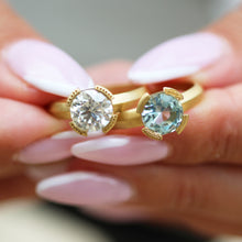 Load image into Gallery viewer, Modern Alternative Moissanite Engagement Ring (18k Gold)