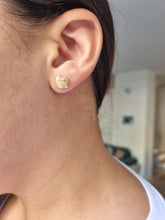 Load image into Gallery viewer, Minimalist Stud Gold Baguette Diamond Earrings