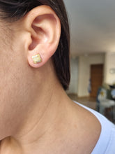 Load image into Gallery viewer, Minimalist Stud Gold Baguette Diamond Earrings
