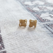 Load image into Gallery viewer, Minimalist Stud Gold Baguette Diamond Earrings