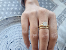 Load image into Gallery viewer, Modern Alternative Moissanite Engagement Ring (18k Gold)