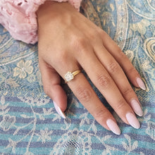 Load image into Gallery viewer, Modern Alternative Moissanite Engagement Ring (18k Gold)