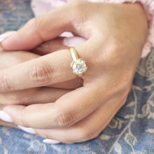 Load image into Gallery viewer, Modern Alternative Moissanite Engagement Ring (18k Gold)