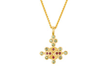 Load image into Gallery viewer, Ruby Sapphire Necklace Gold