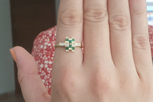 Load image into Gallery viewer, Unconventional Engagement Ring - Green Emerald Diamond