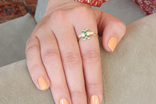 Load image into Gallery viewer, Unconventional Engagement Ring - Green Emerald Diamond