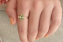 Load image into Gallery viewer, Unconventional Engagement Ring - Green Emerald Diamond