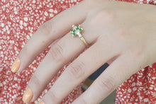 Load image into Gallery viewer, Unconventional Engagement Ring - Green Emerald Diamond