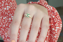 Load image into Gallery viewer, Unconventional Engagement Ring - Green Emerald Diamond