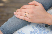 Load image into Gallery viewer, Unique Blue Sapphire Solitaire Ring - 0.5ct in 18k Gold