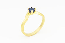Load image into Gallery viewer, Unique Blue Sapphire Solitaire Ring - 0.5ct in 18k Gold