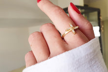 Load image into Gallery viewer, Modern Geometric Diamond Ring in 18k Gold