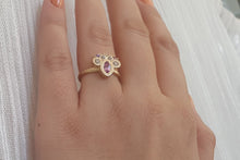 Load image into Gallery viewer, Unique Purple Sapphire Ring - 18k Gold with Champagne Diamonds
