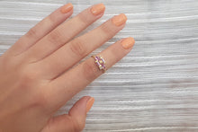 Load image into Gallery viewer, Unique Purple Sapphire Ring - 18k Gold with Champagne Diamonds