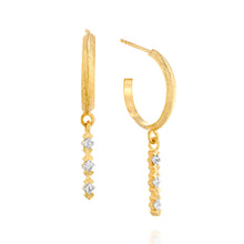Load image into Gallery viewer, Elegant Open Hoop Diamond Earrings in 18K Gold – Minimalist Fine Jewelry Gift for Women