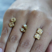 Load image into Gallery viewer, Minimalist Stud Gold Baguette Diamond Earrings