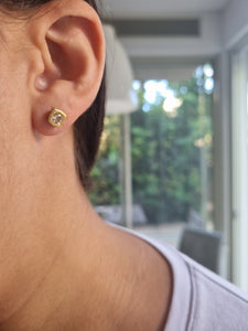Minimalist Gold Morganite Studs Earrings