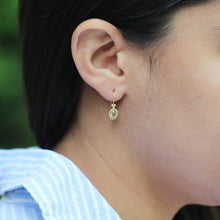 Load image into Gallery viewer, Solid 18K Yellow Gold Dangle Earrings with Champagne Diamond