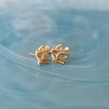 Load image into Gallery viewer, 14K Gold Sculptural  Abstract Knot Stud Earrings, Unique Statement Jewelry with Matte Finish.