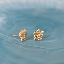 Load image into Gallery viewer, 14K Gold Sculptural  Abstract Knot Stud Earrings, Unique Statement Jewelry with Matte Finish.
