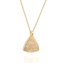 Load image into Gallery viewer, 14k Solid Gold Pendant Diamond Accent Charm Modern Geometric Fine Jewelry