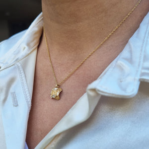 18k Gold Baguette  Diamond Necklace