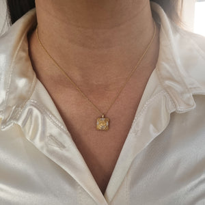 18k Gold Baguette  Diamond Necklace