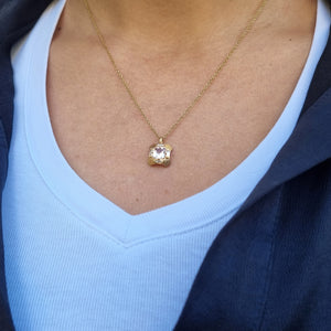 18k Gold purple Morganite Diamond Necklace
