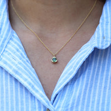 Load image into Gallery viewer, 14K Yellow Gold Necklace with Green Sapphire