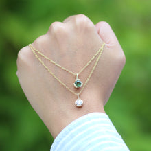 Load image into Gallery viewer, 14K Yellow Gold Necklace with Green Sapphire