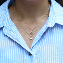 Load image into Gallery viewer, 14K Yellow Gold Necklace with Green Sapphire