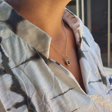 Load image into Gallery viewer, 14K Unique Gold  Black Spinel Necklace