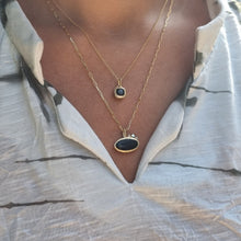 Load image into Gallery viewer, 14K Unique Gold  Black Spinel Necklace