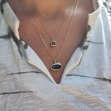 Load image into Gallery viewer, 14K Unique Gold  Black Spinel Necklace