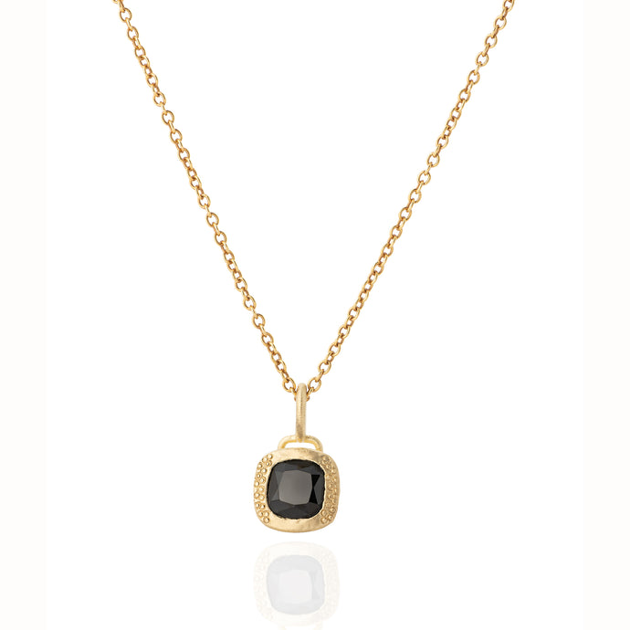 14K Unique Gold  Black Spinel Necklace