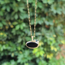 Load image into Gallery viewer, 14K Gold Statement Onyx Pendant Necklace
