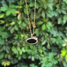 Load image into Gallery viewer, 14K Gold Statement Onyx Pendant Necklace