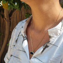Load image into Gallery viewer, 14K Gold Statement Onyx Pendant Necklace