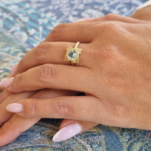 Load image into Gallery viewer, Aquamarine Solitaire Engagement Ring