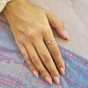 Pink and Blue Sapphire  Engagement Ring