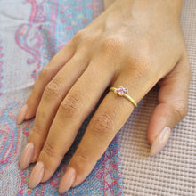 Load image into Gallery viewer, Pink and Blue Sapphire  Engagement Ring