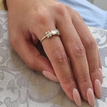 Load image into Gallery viewer, Marquise Diamond and Salt &amp; Pepper Diamond Ring in 14K Gold – Unique Engagement or Fine Jewelry Gift