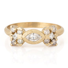 Load image into Gallery viewer, Marquise Diamond and Salt &amp; Pepper Diamond Ring in 14K Gold – Unique Engagement or Fine Jewelry Gift