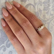 Load image into Gallery viewer, Marquise Diamond and Salt &amp; Pepper Diamond Ring in 14K Gold – Unique Engagement or Fine Jewelry Gift