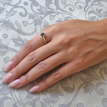 Load image into Gallery viewer, Spinel Solitaire Ring in 14K Gold – Minimalist Fine Jewelry with Textured Claw Setting