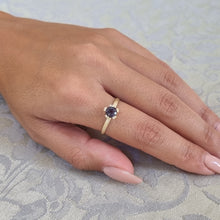 Load image into Gallery viewer, Spinel Solitaire Ring in 14K Gold – Minimalist Fine Jewelry with Textured Claw Setting