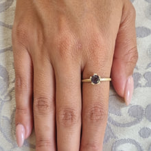 Load image into Gallery viewer, Spinel Solitaire Ring in 14K Gold – Minimalist Fine Jewelry with Textured Claw Setting
