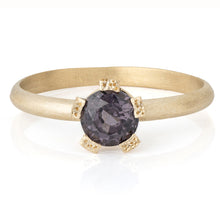 Load image into Gallery viewer, Spinel Solitaire Ring in 14K Gold – Minimalist Fine Jewelry with Textured Claw Setting