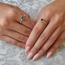 Load image into Gallery viewer, Spinel Solitaire Ring in 14K Gold – Minimalist Fine Jewelry with Textured Claw Setting