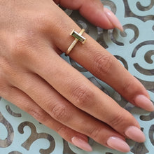 Load image into Gallery viewer, Bi-Color Tourmaline and Diamond Ring in 14K Gold – Modern Fine Jewelry with Watermelon Gemstone